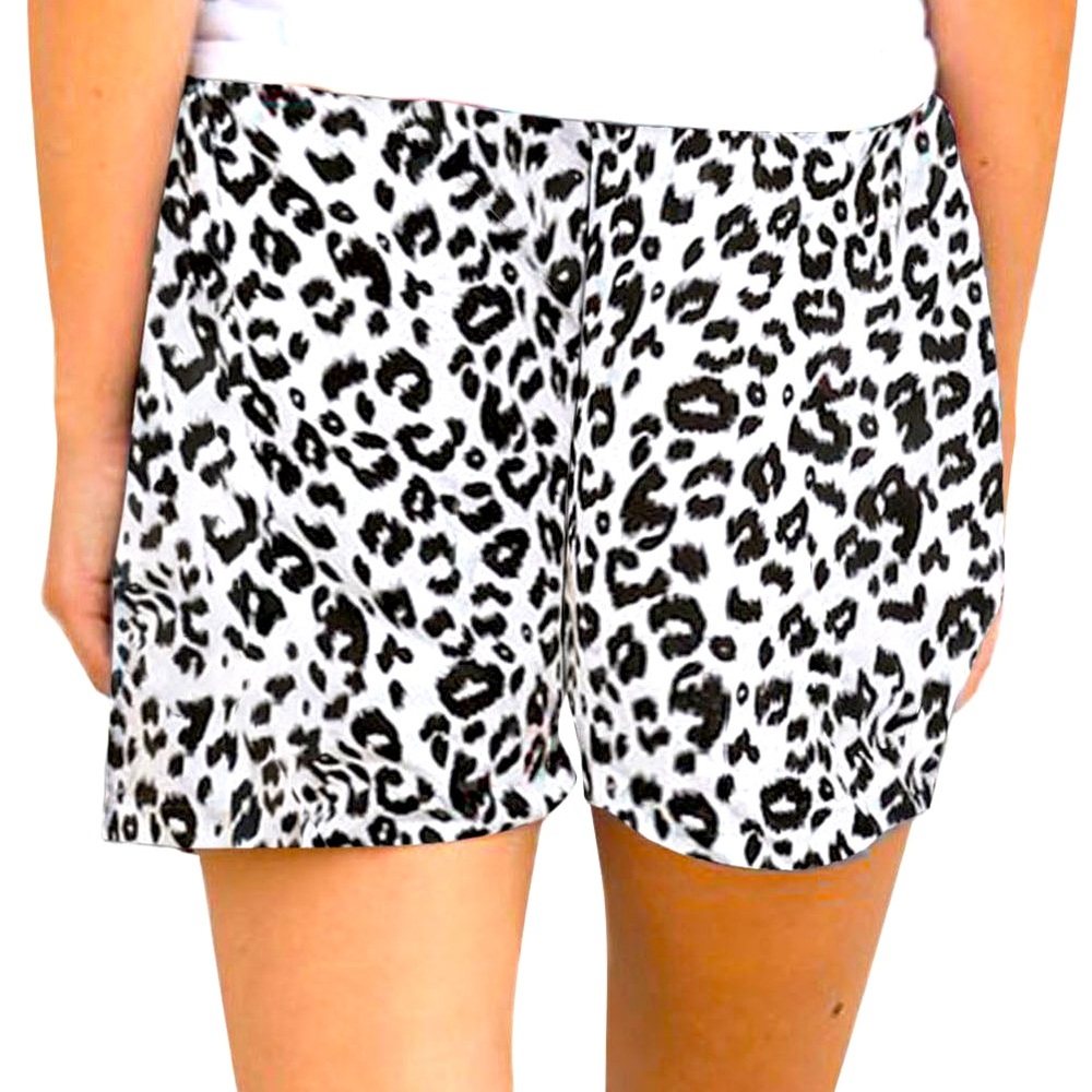 White leopard shorts